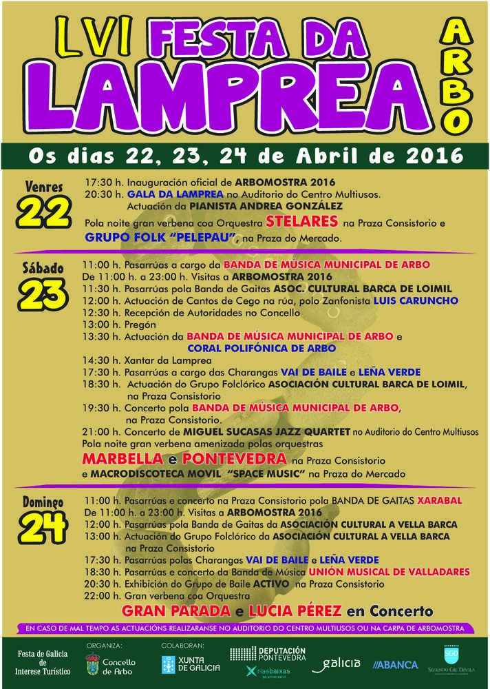 Programa da LVI Festa da Lamprea - 2016